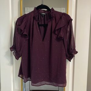 Express, purple short sleeve blouse